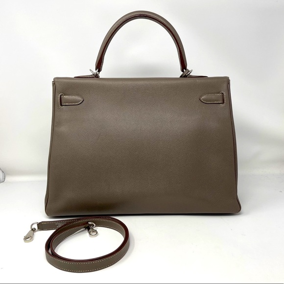 ✈️sold✈️Hermes Kelly35 Etoupe leather bag - Picture 3 of 16